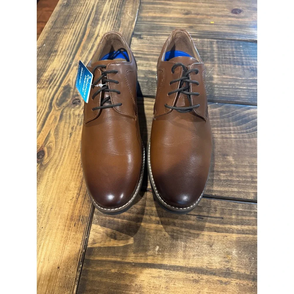 Nunn Bush Kore Walk Mens Brown Leather Comfort Gel Plain Toe Oxford Shoes‎ 8.5M